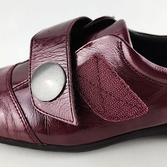 Joseph Seibel Burgundy Patent Leather Strap Slip On  Walking Work Shoes Size 39 - Picture 11 of 16